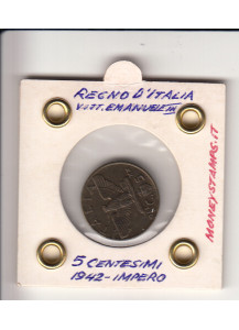 1942 5 Centesimi Impero Vittorio Emanuele III